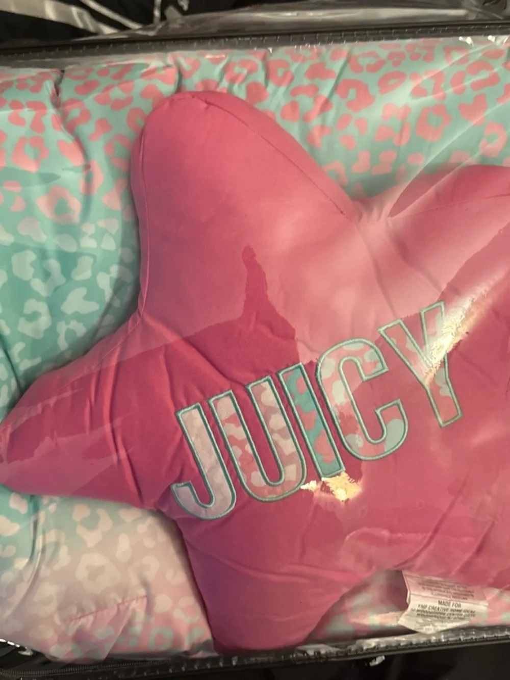 Juicy Couture Kids Juicy Princess Pink and Aqua 4-Piece Comforter Set